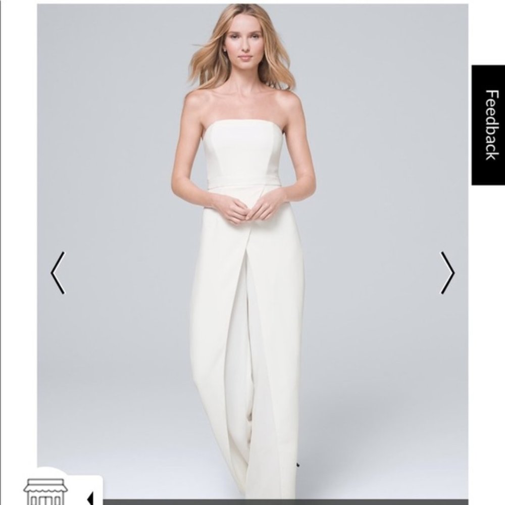 New CONVERTIBLE STRAPLESS SPLIT-LEG JUMPSUIT